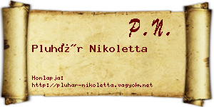 Pluhár Nikoletta névjegykártya